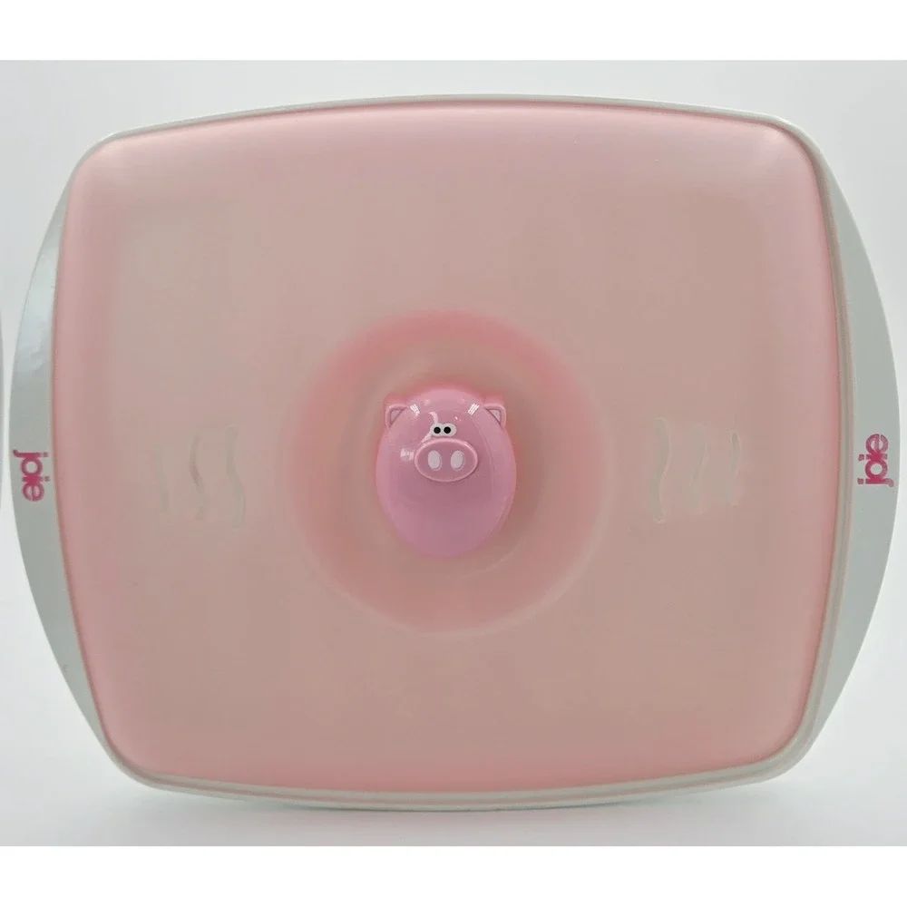Joie Oink Oink Pig Piggy Microwave Bacon Tray with Lid Pink White Novelty